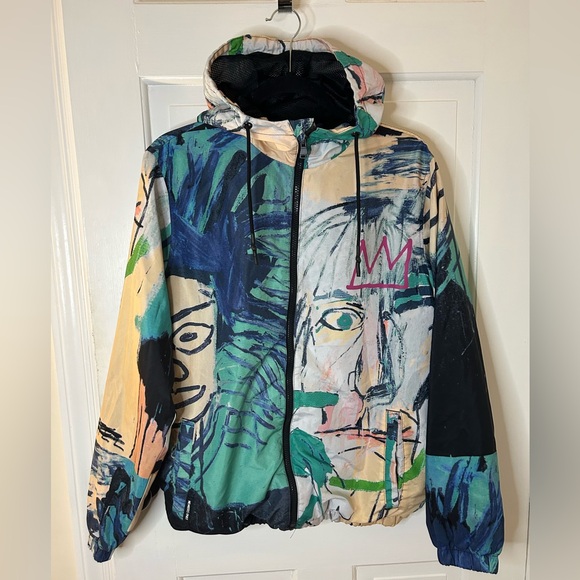 Members Only Other - MEMBERS ONLY JEAN MICHEL BASQUIAT HOODED WINDBREAKER SIZE SMALL